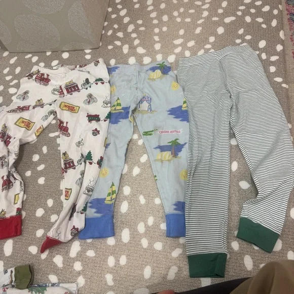 Lot of 13 Pima pajamas tee short sleeve long pants boys lake tbbc roller rabbit